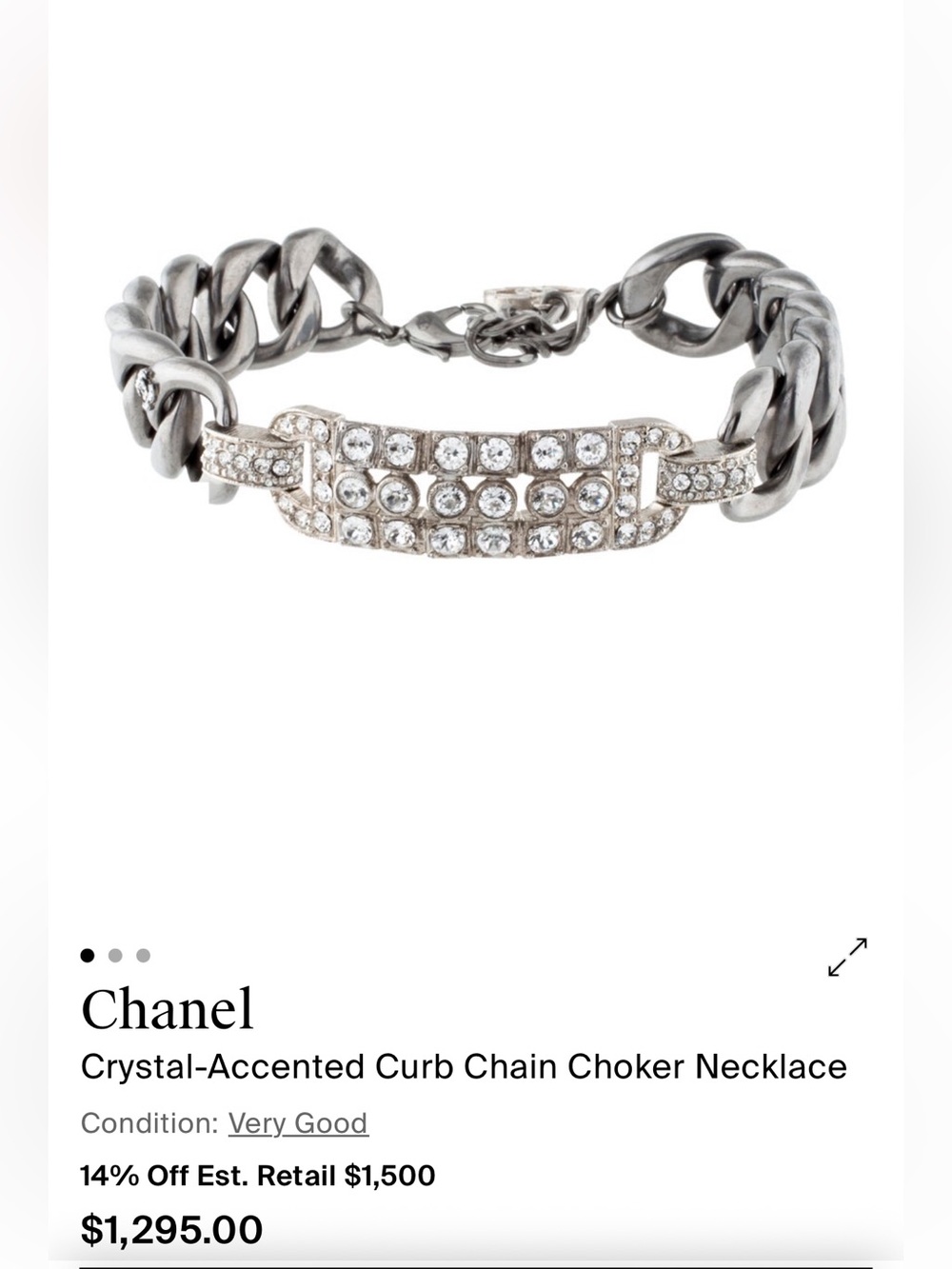 Chanel Crystal Accented Strass CC Curb Link Choker by Karl Lagerfeld Cruise 2014